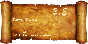 Bary Emma névjegykártya